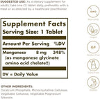 Solgar Chelated Manganese safety seal and cap display