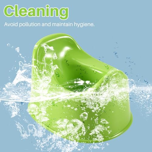 Green travel potty training seat with removable tray