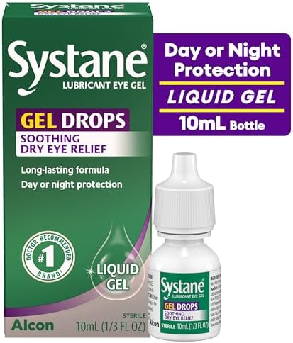 Systane sterile liquid gel eye drops packaging showing drug facts