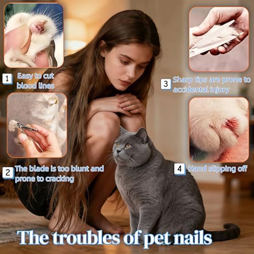 Ergonomic blue and white non slip handle grip for comfortable pet grooming.