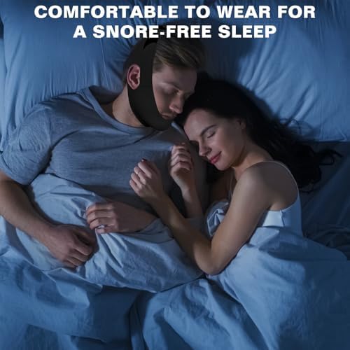 NOIKO sleep aid strap being worn to promote nasal breathing.