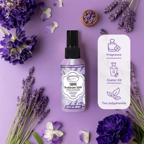 Travel size shoe odor eliminator spray for sneakers and boots