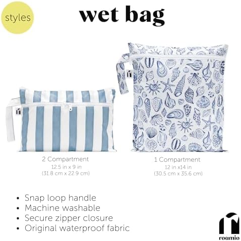 Bumkins beige check wet bag lifestyle use on stroller
