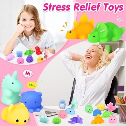 Child hands playing with soft mochi squishy fidget toys