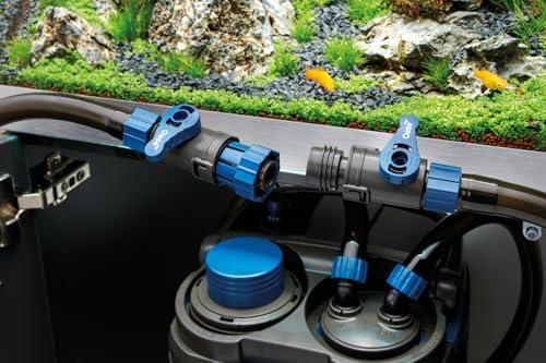 Close up view of the internal ball valve mechanism inside the Oase aquarium filtration flow regulator tap.