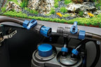 Close up view of the internal ball valve mechanism inside the Oase aquarium filtration flow regulator tap.