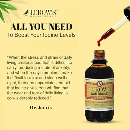 J. Crow's Lugol's Solution Of Iodine natural brine extract liquid 2 Ounce.