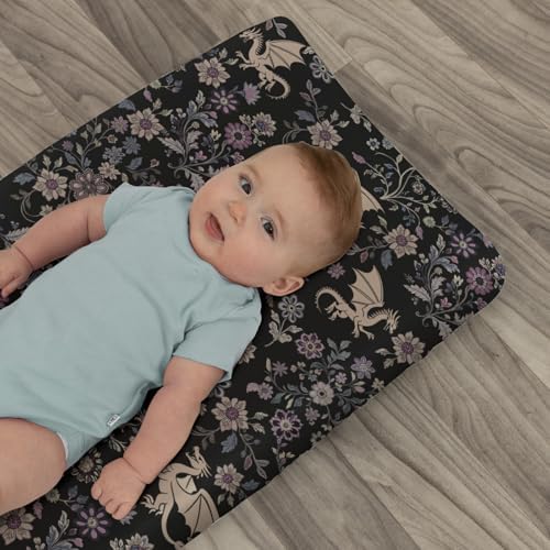 Side angle view of fitted changing table mat cover