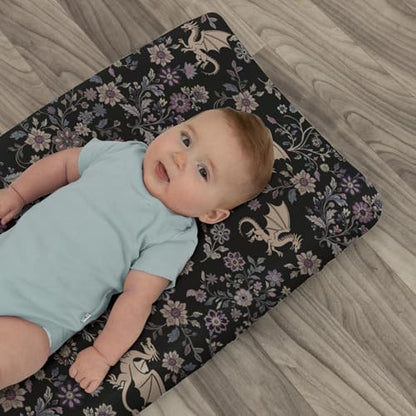 Side angle view of fitted changing table mat cover