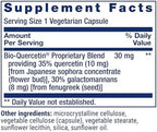Life Extension Bio-Quercetin supplement facts panel view