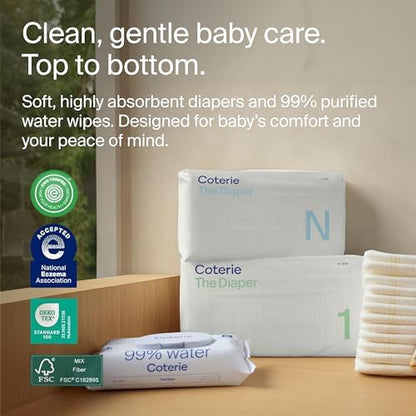 Coterie plant based newborn diapers bundle overview