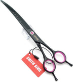 Close up of the sharp edge of Smithking 6CR13 stainless steel straight pet shear