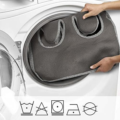 Lightweight stretchable fabric details of the Boppy germ protection cart cover for toddlers