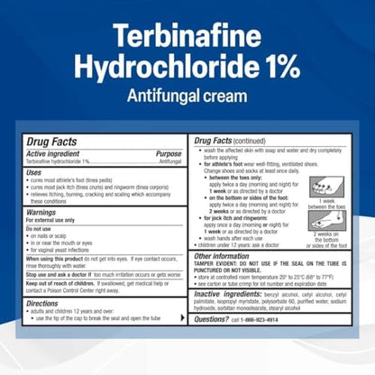 Taro extra strength antifungal ointment tube showing active ingredient information for jock itch treatment