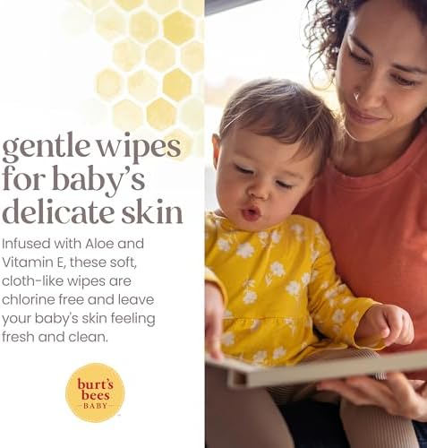 Burt's Bees 72 count unscented baby wet wipes package detail