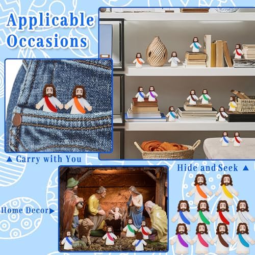 A cluster of thirty tiny Christian figurines used as baptism gifts and holiday decorations