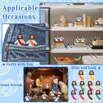 A cluster of thirty tiny Christian figurines used as baptism gifts and holiday decorations