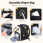 Tonyeee twin diaper bag showing back straps and anti-theft security pocket
