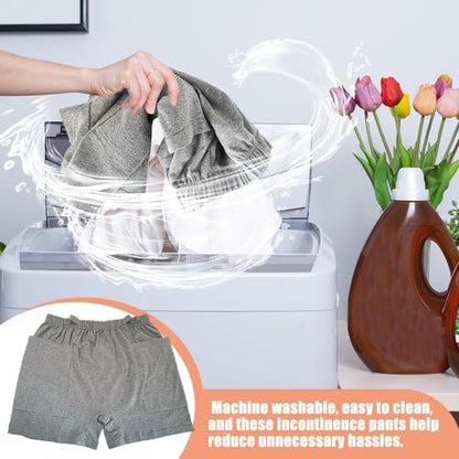 YingXue gray catheter leg bag shorts with internal storage pockets