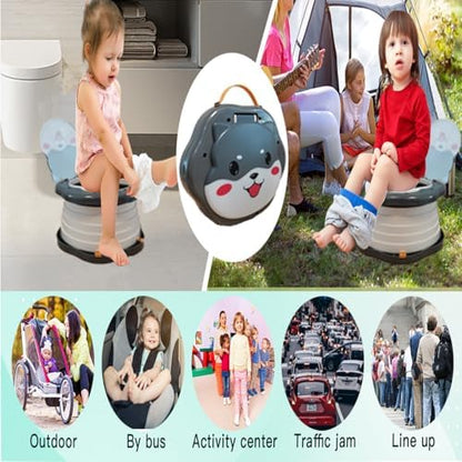 SunnySmile kids travel toilet showing 3-in-1 functionality