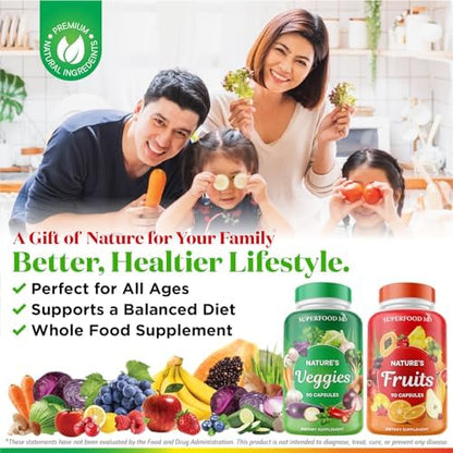 USA imported Superfood MD beta carotene fruit and veggie extract supplement.