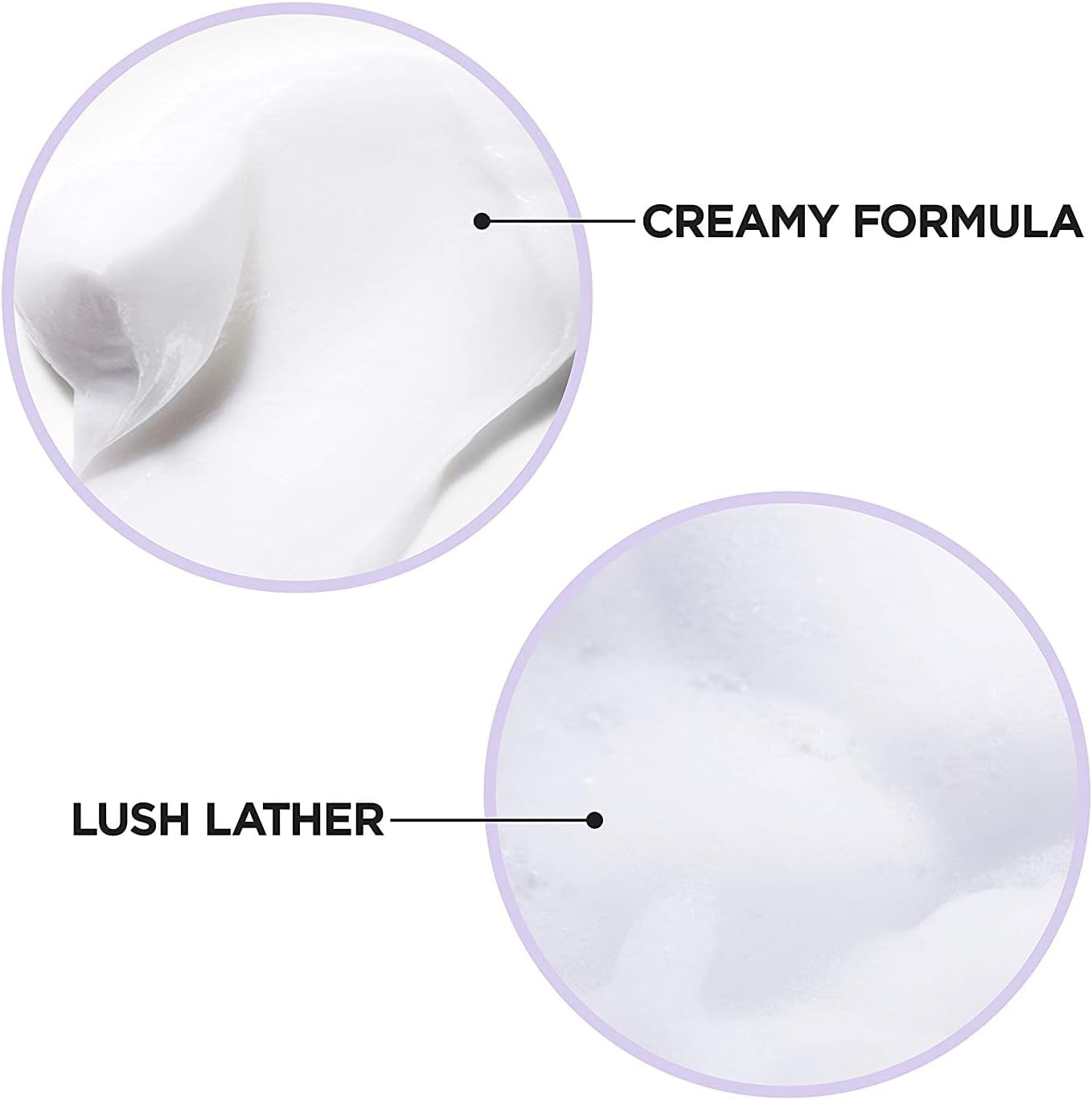 Texture shot of the sulfate free moisturizing shampoo cream infused with nourishing apricot oil.