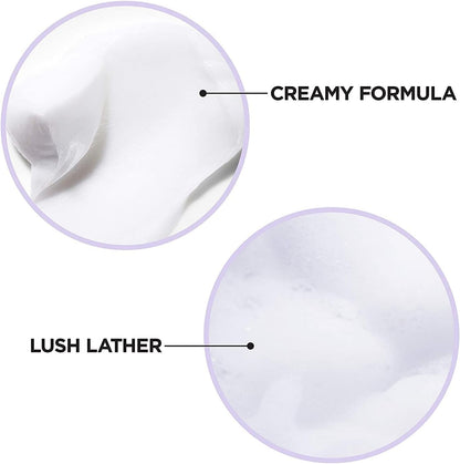 Texture shot of the sulfate free moisturizing shampoo cream infused with nourishing apricot oil.