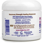 Side view of TriDerma skin protectant jar illustrating travel friendly 4 ounce packaging