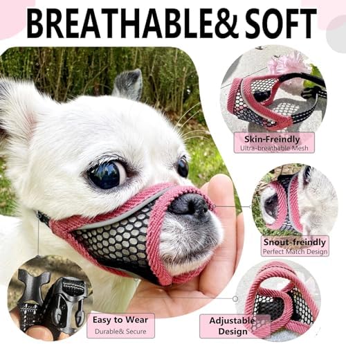 Breathable mesh mouth guard for Chihuahua and Shih Tzu