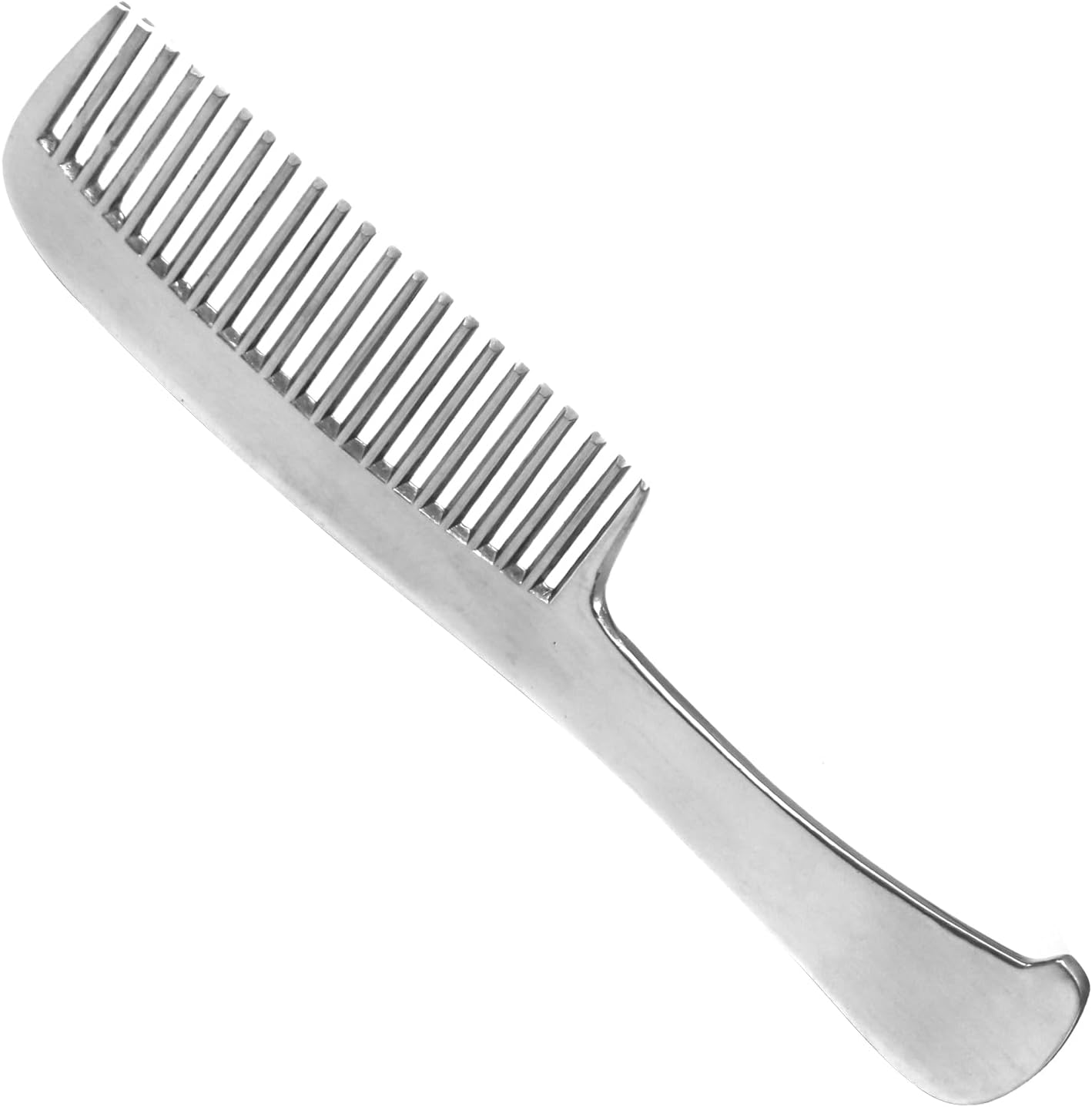 Close up of 20 tooth metal comb for horse mane grooming