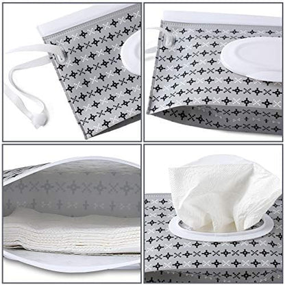 Febsnow geometric pattern baby wipe pouch side profile