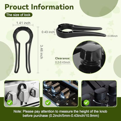 Heat resistant baby proof oven knob locks black design