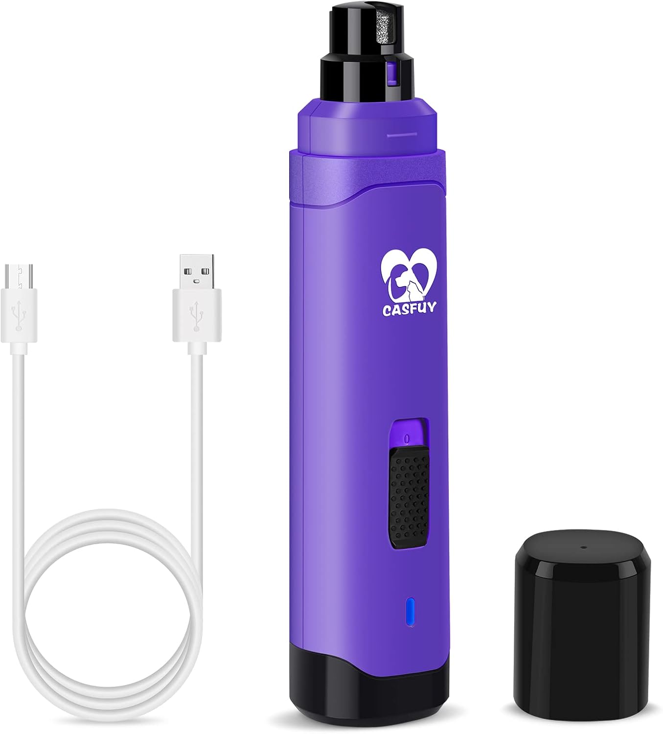 Casfuy Dog Nail Grinder Upgraded - Professional 2-Speed Whisper-Quiet Electric Pet Nail Trimmer Painless Paws Grooming & Smoothing for Small Medium Large Dogs & Cats (Dark Blue) - Image 11