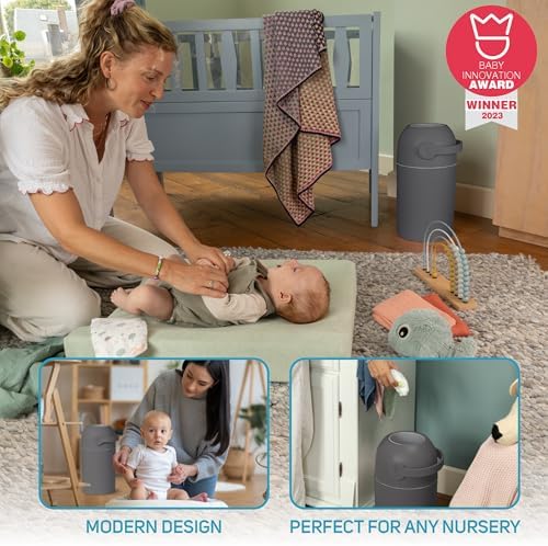 L.A. Baby Magic Diaper Pail lifestyle setup in a modern nursery environment