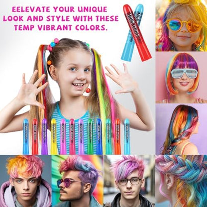Detailed view of hair chalk color pigments on hair