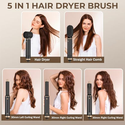 Yitrust multifunctional hair styler highlighting the three temperature control switches on the ergonomic handle.