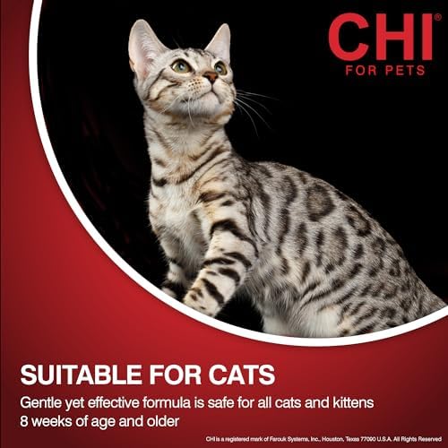 CHI premium cat shampoo sixteen ounce bottle showing clear usage instructions