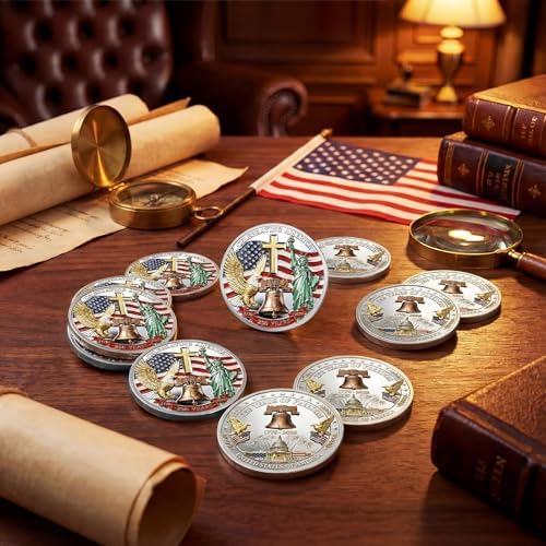Highergo Style Seven collectible coins showing the polished finish and vibrant enamel detailing.