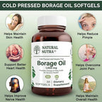 Natural Nutra Borage Oil supplemental facts label detail