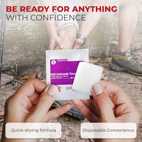 Sting-free skin cleansing wipes for minor cuts and scrapes treatment.