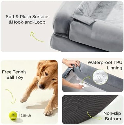 Extra Large Dog Bed, Orthopedic XL Washable Memory Foam Bed for Big Dogs Waterproof Pet Couch Sofa Bolster with Removable Cover, Non-Slip Bottom, Tennis Ball Toy, 42x30 - Image 7