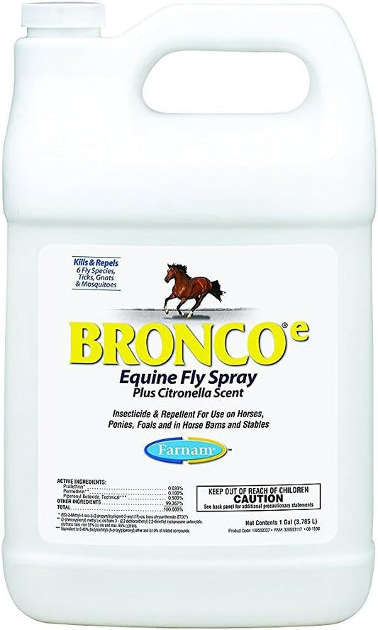 Farnam Bronco Equine Fly Spray 1 Gallon front view authentic USA imported horse care product
