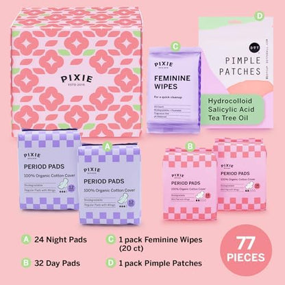 Hypoallergenic chlorine free organic cotton pads for tweens
