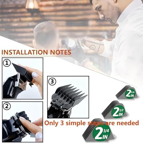 The complete four piece set of grey extra large clipper attachments laid out sequentially by size