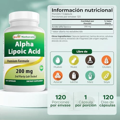 Authentic USA imported Best Naturals Alpha Lipoic Acid bottle