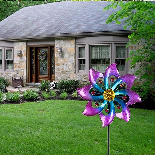 Vewogarden wind spinner standing in a garden patio setting