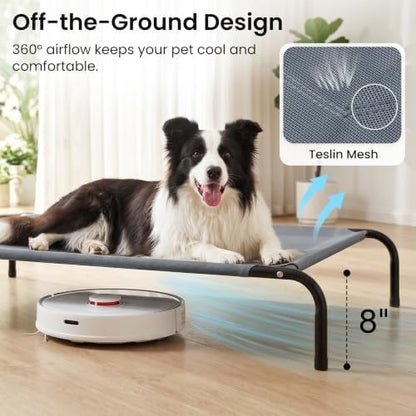 Love's cabin Elevated Cooling Dog Bed for Large Dogs, Portable Indoor & Outdoor Raised Pet Dog Cat Cot, Durable Summer Frame with Breathable Mesh, Grey, 48 inches - Image 3