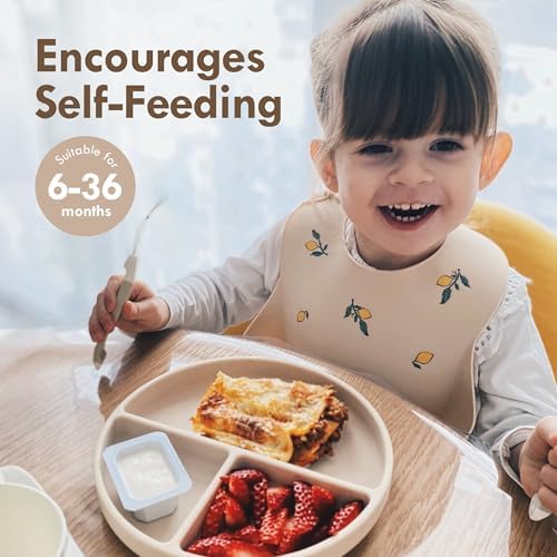Detail view of Moonkie suction cup baby plate
