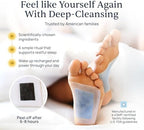 Simple Promise Xitox patches being applied to the sole of a foot for overnight care.