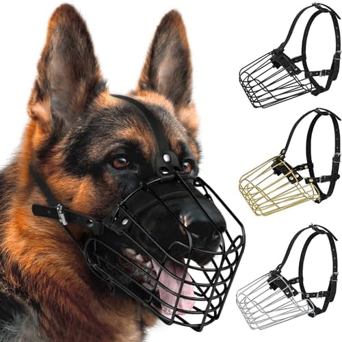 Budkas dog muzzle adjustable leather straps detail